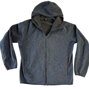 Uniqlo XL Gray Full Zip Hoodie Lightweight Athletic Pockets